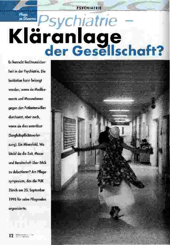 Vorschauseite 1: Psychiatrie - Kläranlage der Gesellschaft?