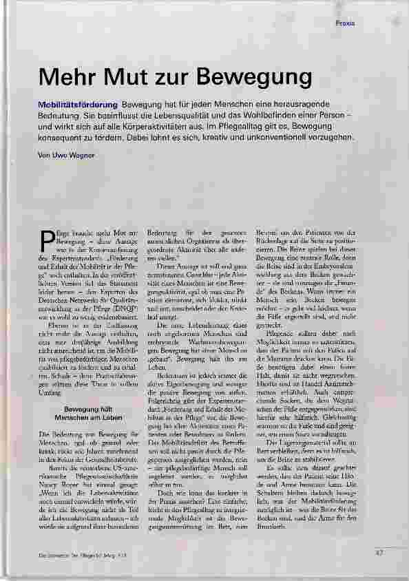 Vorschauseite 1: Mehr Mut zur Bewegung