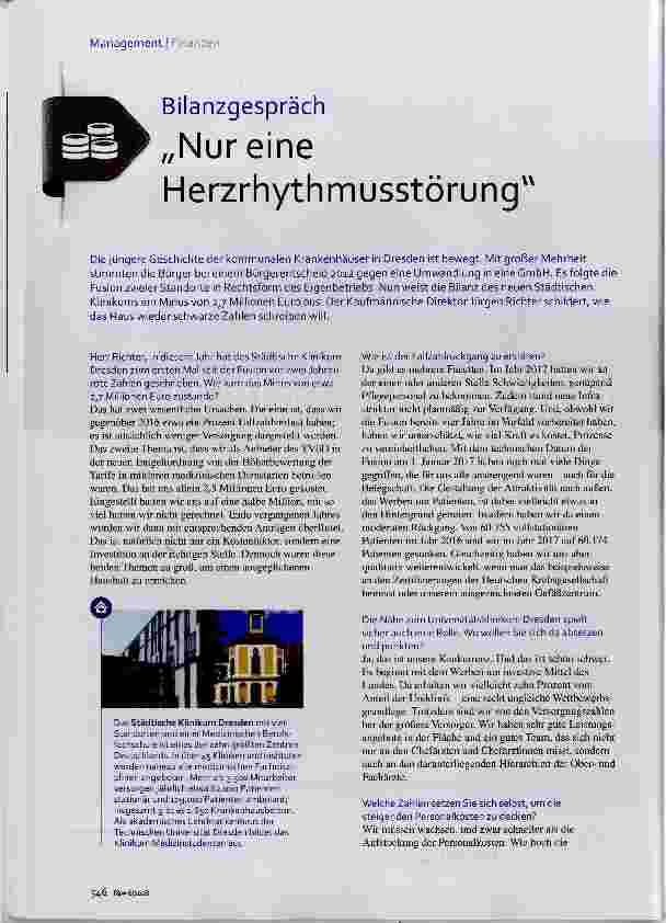Vorschauseite 1: Bilanzgespräch „Nur eine Herzrhythmusstörung