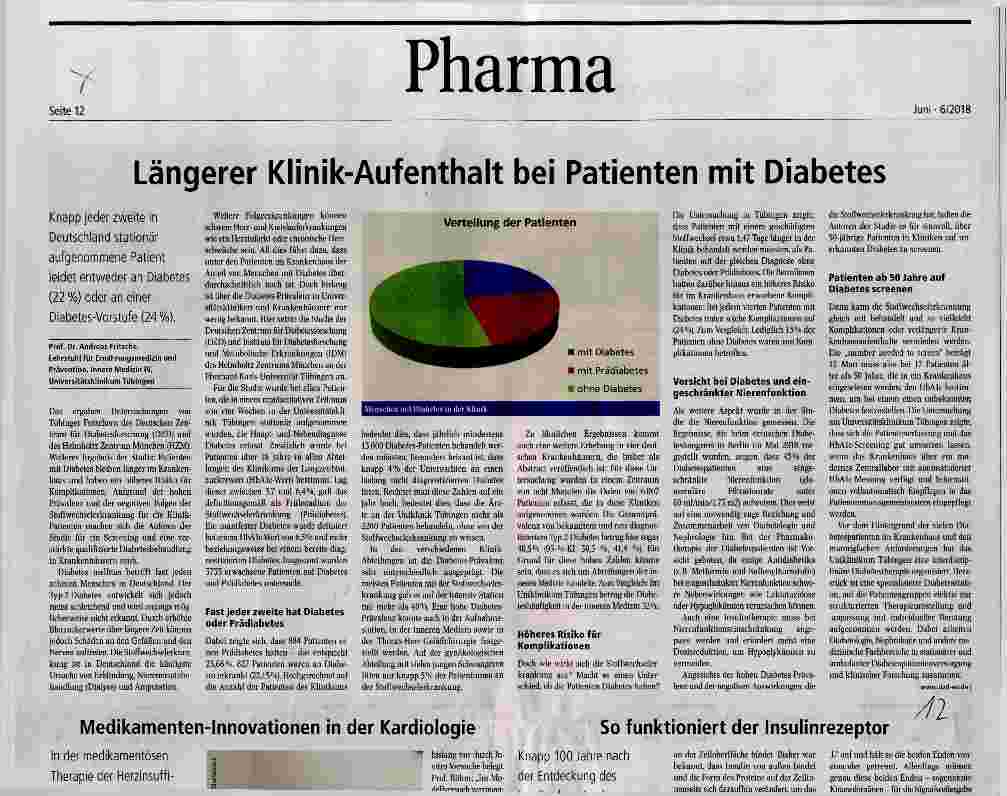 Vorschauseite 1: Längerer Klinik-Auf enthalt bei Patienten mit Diabetes