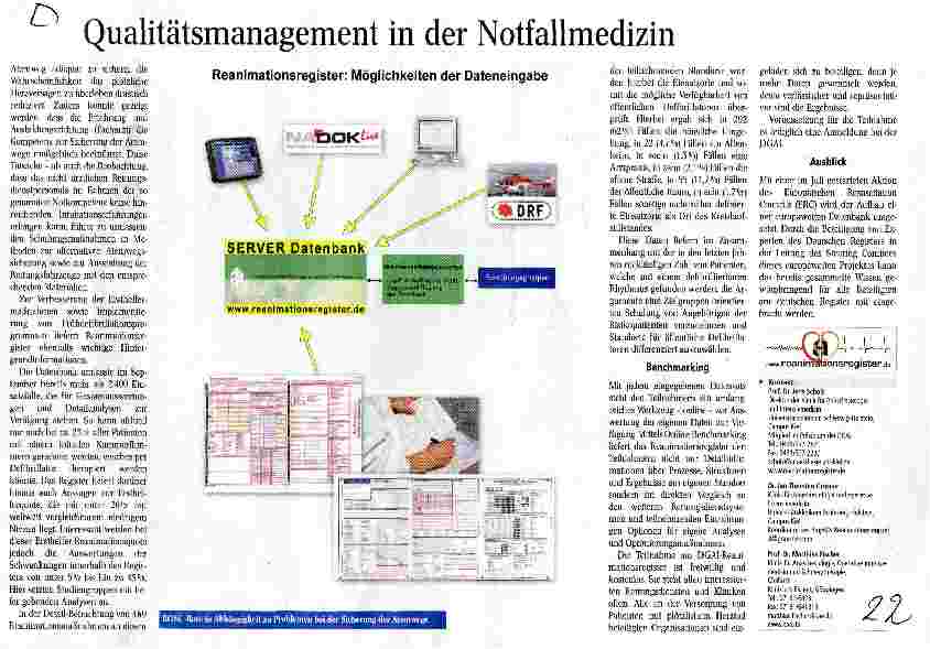 Vorschauseite 2: Qualitätsmanagement in der Notfallmedizin