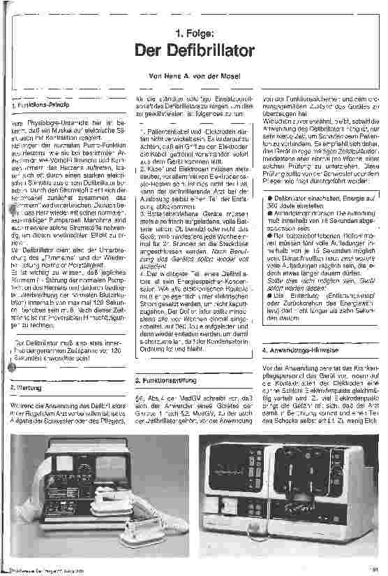 Vorschauseite 2: Medizinische Gerätekunde 1. Folge: Der Defibrillator