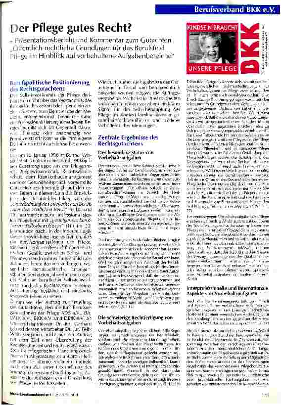 Vorschauseite 1: Der Pflege gutes Recht?