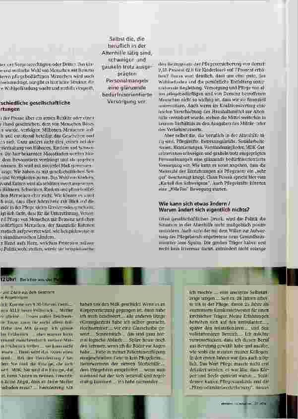 Vorschauseite 3: MeToo - warum nicht auch in der Pflege?