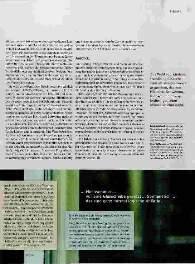 Vorschauseite 4: MeToo - warum nicht auch in der Pflege?