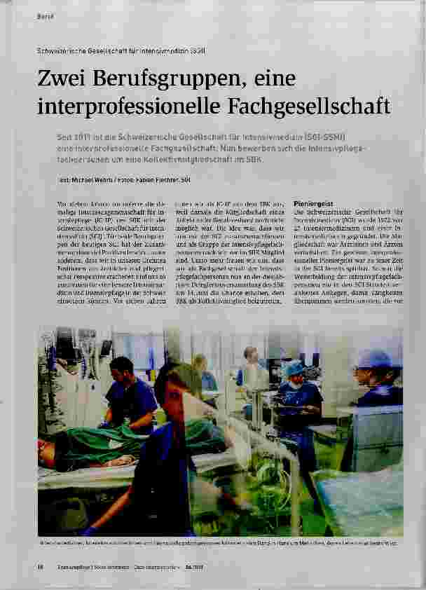 Vorschauseite 1: Zwei Berufsgruppen, eine interprofessionelle Fachgesellschaft