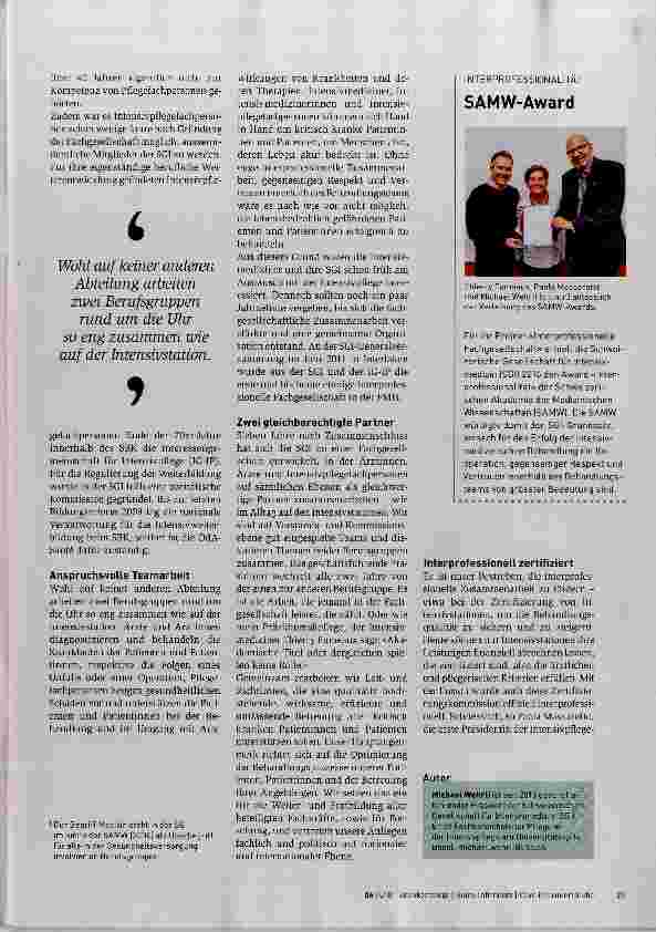 Vorschauseite 2: Zwei Berufsgruppen, eine interprofessionelle Fachgesellschaft