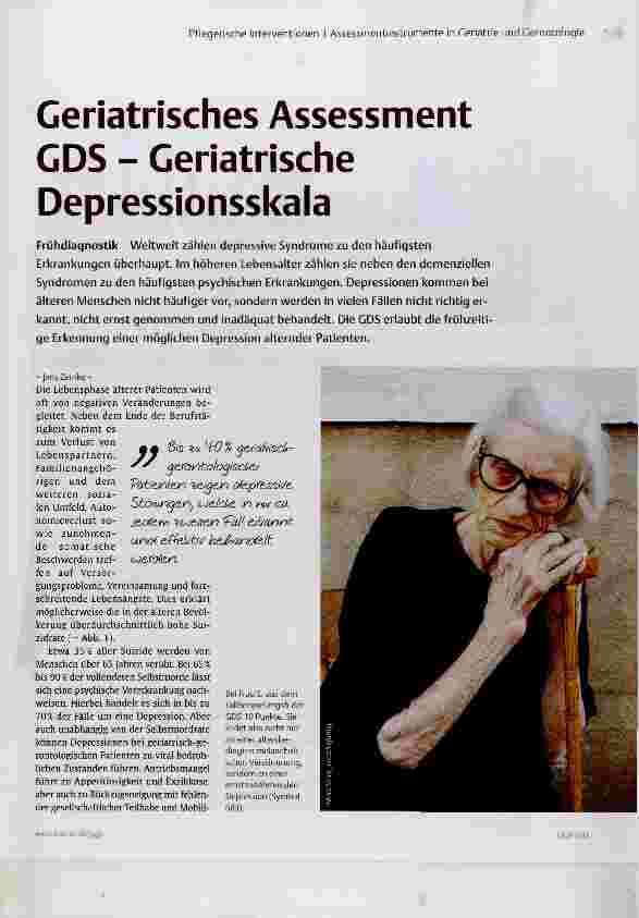 Vorschauseite 1: Geriatrisches Assessment GDS Geriatrische Depressionsskala