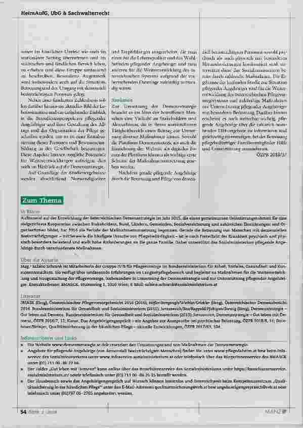 Vorschauseite 3: Maßnahmen zur Umsetzung der österreichischen Demenzstrategie