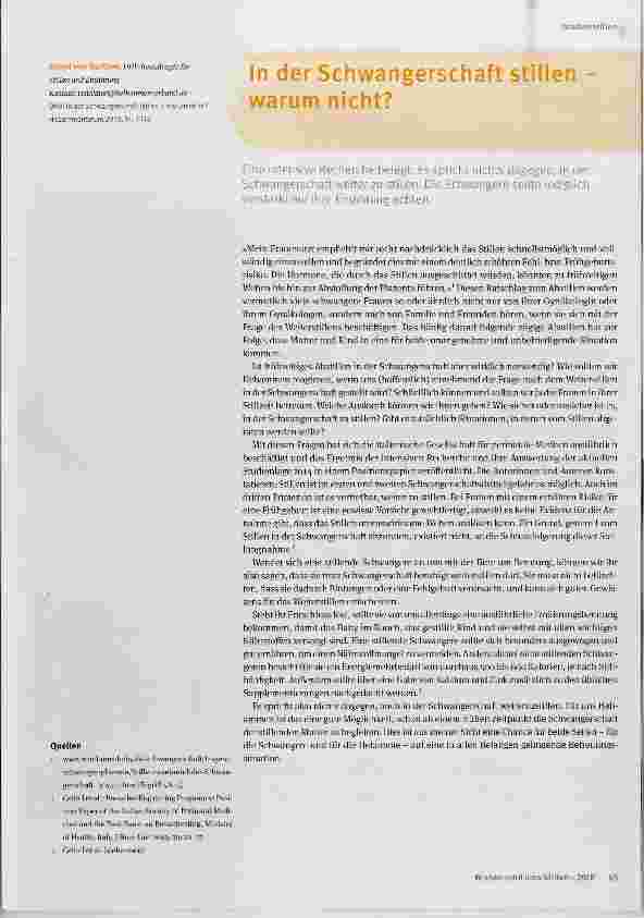 Vorschauseite 1: In der Schwangerschaft stillen warum nicht?