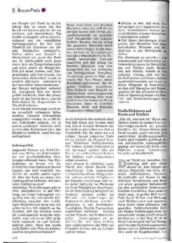 Vorschauseite 2: B. Braun-Preis 97 Essen und Trinken - Kultur und Lebensqualität für alte Menschen