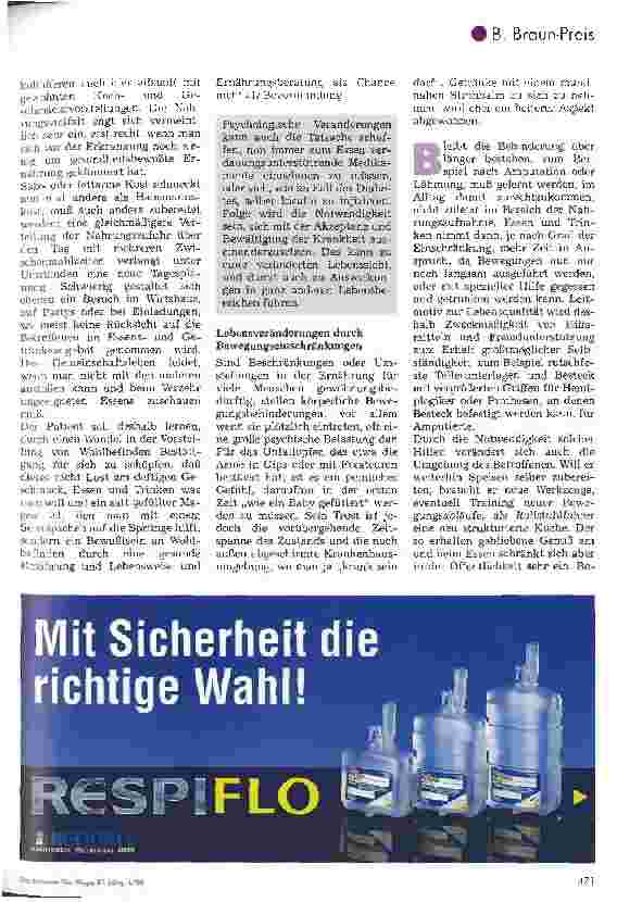 Vorschauseite 5: B. Braun-Preis 97 Essen und Trinken - Kultur und Lebensqualität für alte Menschen
