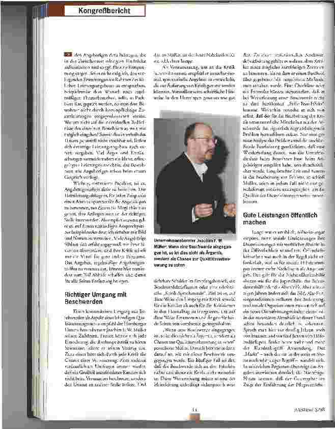 Vorschauseite 5: Qualität durch Professionalität Altenpflege 98 mit Blick in die Zukunft