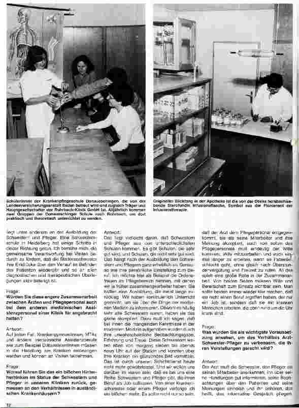 Vorschauseite 3: Die Thorax-chirurgische Spezialklinik Heidelberg-Rohrbach Die Entwicklung der Klinik Gespräch mit Chefarzt Dr. Vollhaber H. H.