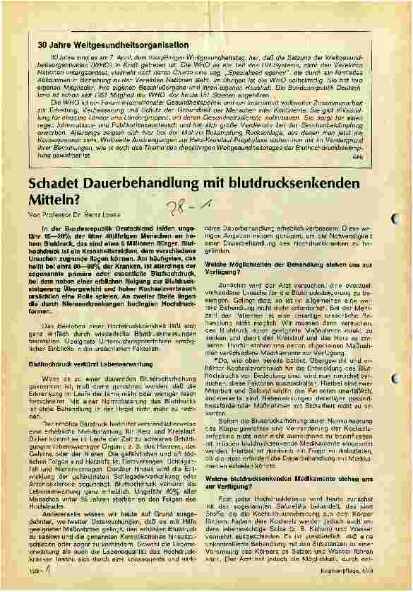 Vorschauseite 1: Schadet Dauerbehandlung mit blutdrucksenkenden Mitteln?