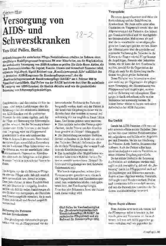 Vorschauseite 1: Versorgung von AIDSund Schwerstkranken