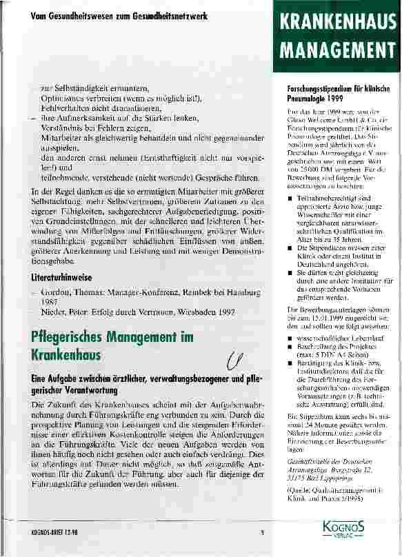 Vorschauseite 1: Pflegerisches Management im Krankenhaus