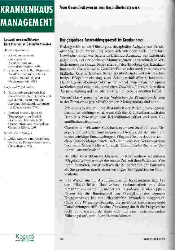 Vorschauseite 2: Pflegerisches Management im Krankenhaus