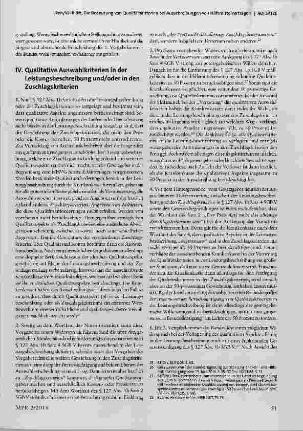 Vorschauseite 4: Die Bedeutung von Qualitätskriterien bei Ausschreibungen von Hilfsmittelverträgen nach der Einführung des §127 Abs. lbSGBV