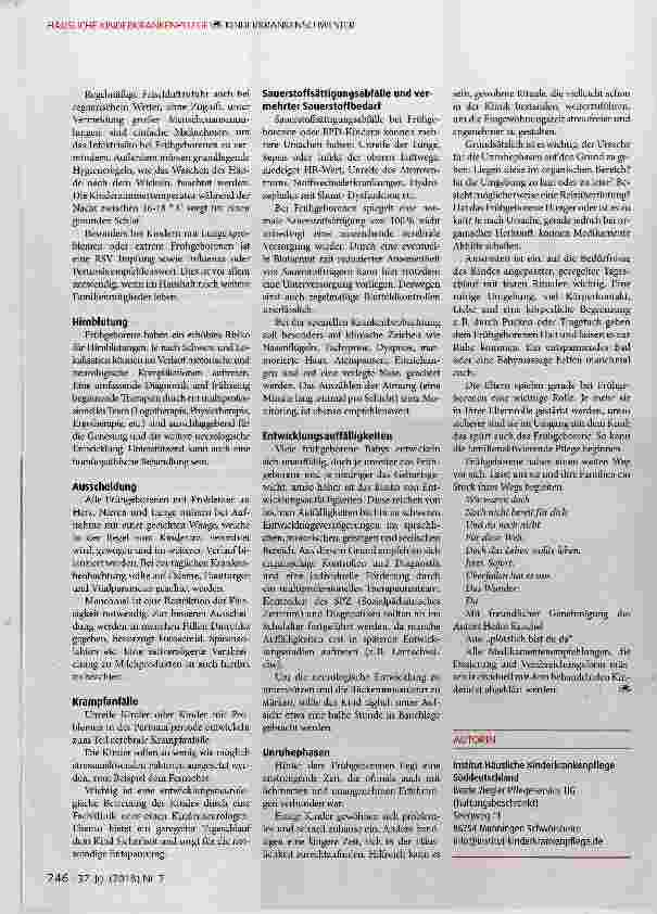 Vorschauseite 3: Nachsorge von frühgeborenen Kindern