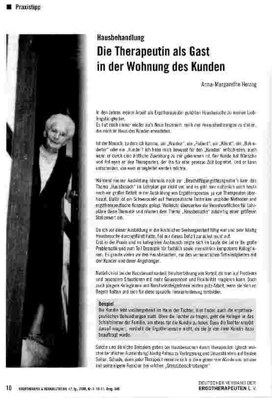 Vorschauseite 1: Die Therapeutin als Gast in der Wohnung des Kunden