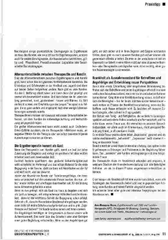 Vorschauseite 2: Die Therapeutin als Gast in der Wohnung des Kunden