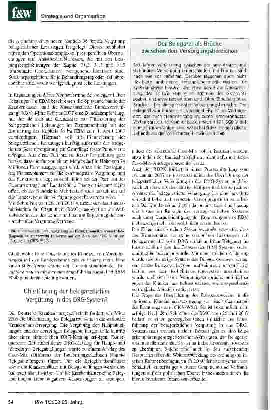 Vorschauseite 2: Belegärztliche Versorgung