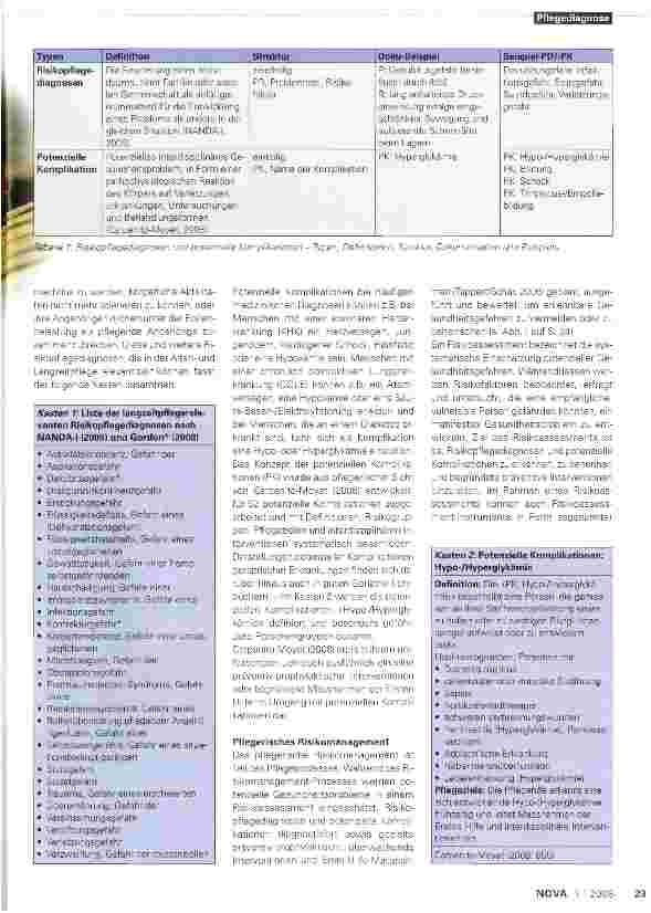 Vorschauseite 2: Risikopflegediagnosen und Risikomanagement