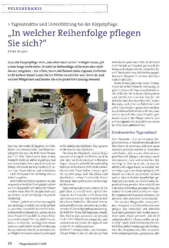 Vorschauseite 1: „In welcher Reihenfolge pflegen Sie sich?
