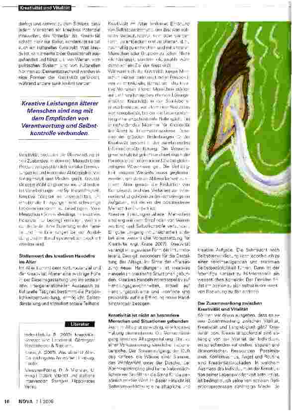 Vorschauseite 3: Vitalität und Kreativität im Alter