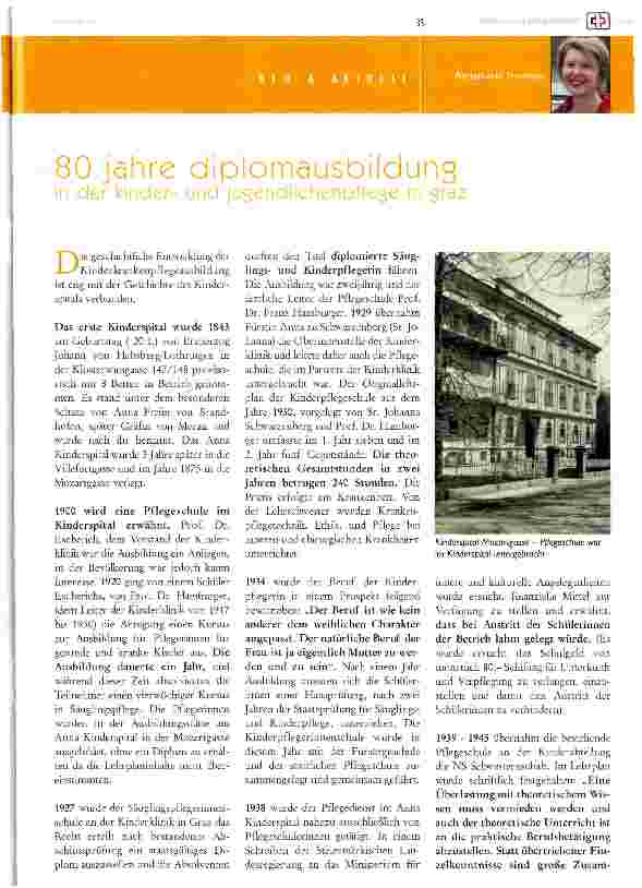 Vorschauseite 1: 80 Jahre Diplomausbildung