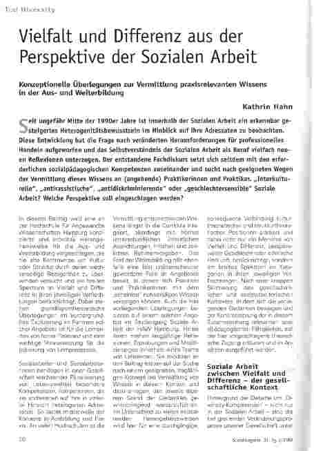 Vorschauseite 1: Vielfalt und Differenz aus der Perspektive der Sozialen Arbeit