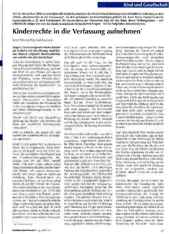 Vorschauseite 1: Kinderrechte in die Verfassung aufnehmen