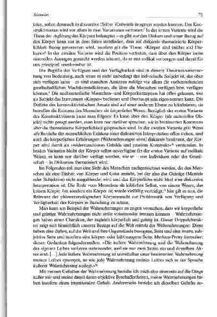 Vorschauseite 3: Zum Verhältnis von Körperlichkeit und Unverfügbarkeit