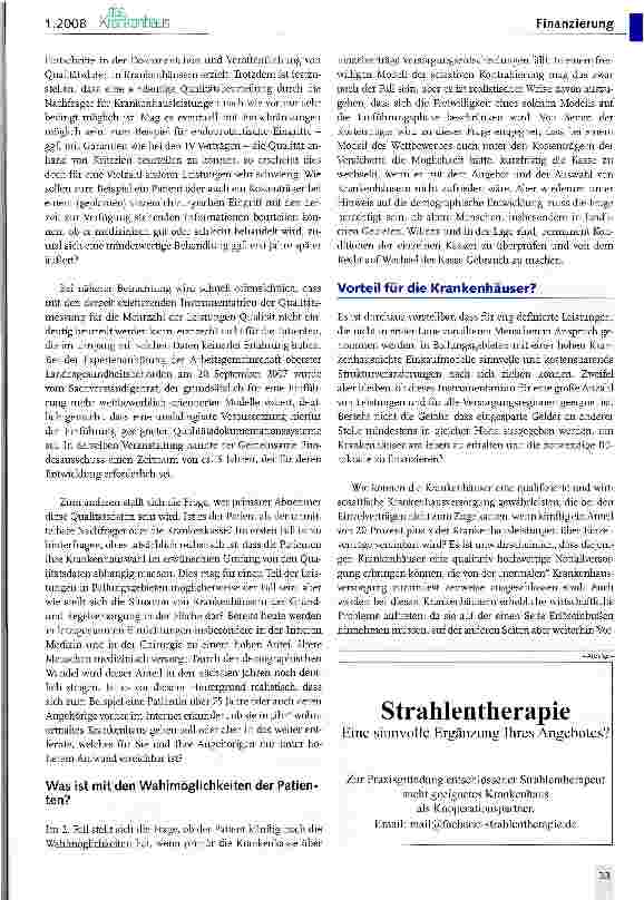 Vorschauseite 2: Elektiv wird Nulltarif?
