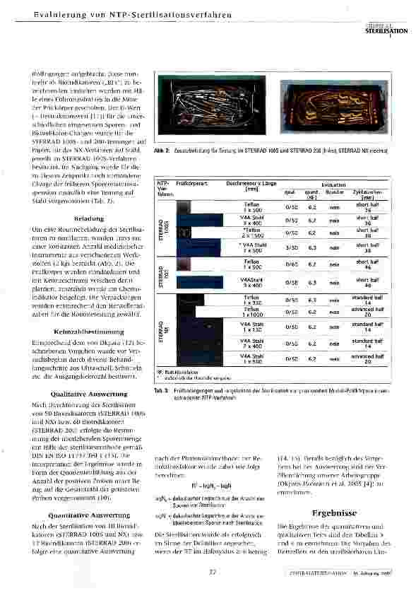 Vorschauseite 3: Evaluierung von Niedertemperatur-Wasserstoffperoxid-Plasma (NTP)-Sterilisations verfahren