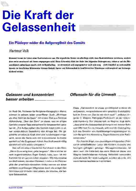 Vorschauseite 1: Die Kraft der Gelassenheit