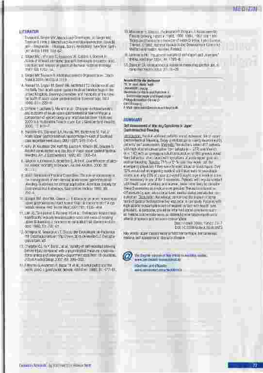 Vorschauseite 5: Selbsteinschätzung von Warnsymptomen bei oberer gastrointestinaler Blutung