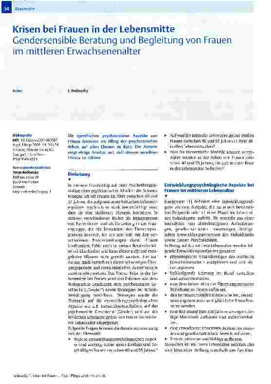 Vorschauseite 1: Krisen bei Frauen in der LebensmitteGendersensible Beratung und Begleitung von Frauen im mittleren Erwachsenenalter