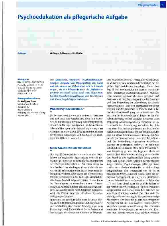 Vorschauseite 1: Psychoedukation als pflegerische Aufgabe