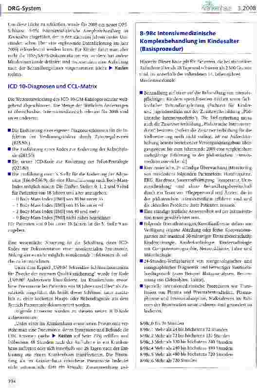 Vorschauseite 5: Intensivmedizin im DRG-System 2008