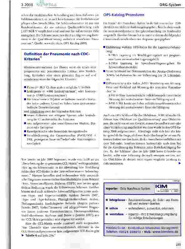 Vorschauseite 6: Intensivmedizin im DRG-System 2008