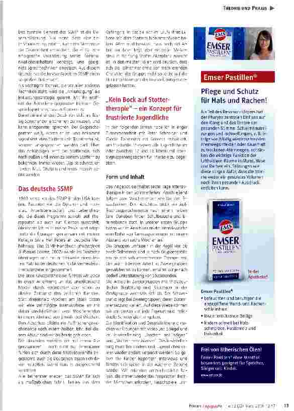 Vorschauseite 2: 10 Jahre Stotterer-Selbst-Management-Programm (SSMP) in Deutschland -Entwicklung einer Therapiemethode