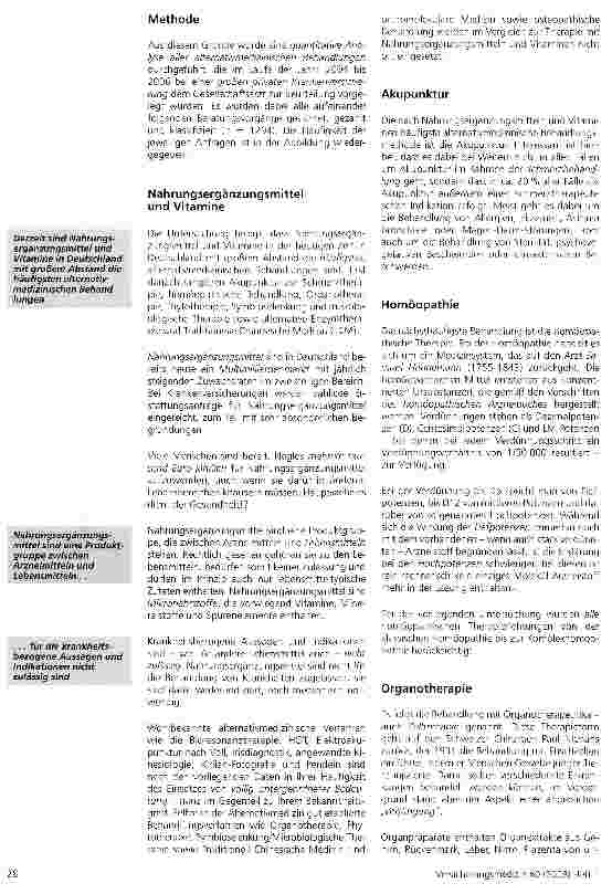 Vorschauseite 2: Alternativmedizinische Diagnoseund Behandlungsmethoden in der privaten Krankenversicherung - eine quantitative Analyse