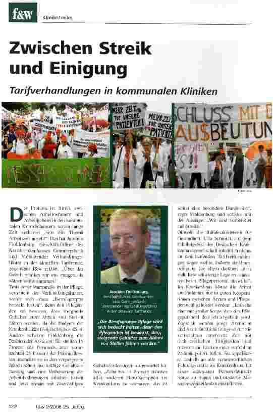 Vorschauseite 1: Zwischen Streik und Einigung