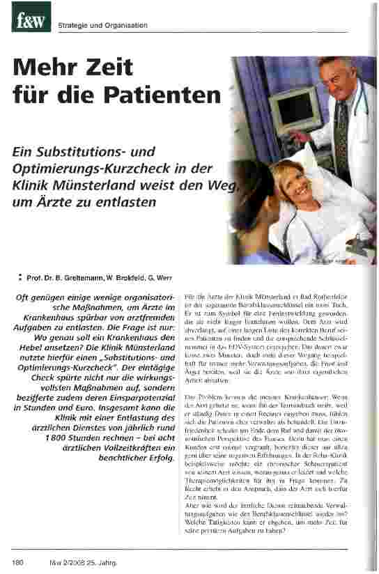 Vorschauseite 1: Mehr Zeit für die Patienten