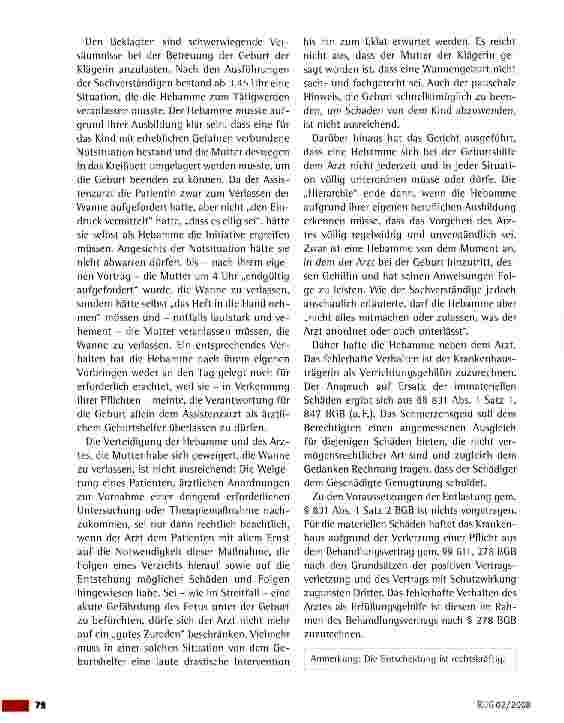 Vorschauseite 2: Verantwortungsaufteilung zwischen Arzt und Hebamme