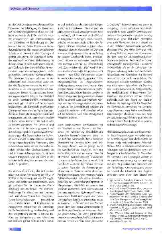 Vorschauseite 2: Teilhabe und Demenz