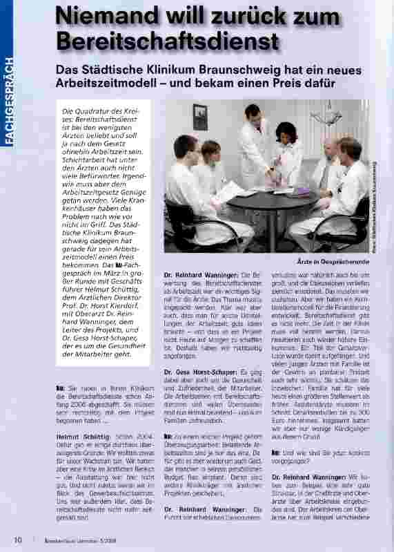 Vorschauseite 1: Niemand will zurück zum Bereitschaftsdienst