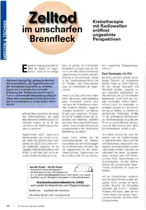 Vorschauseite 1: Zelltod im unscharfen Brennfleck